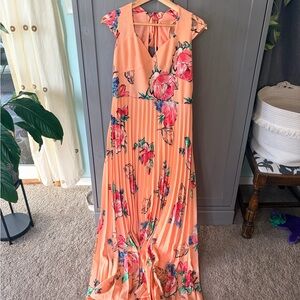 Floral Peach Maxi Dress